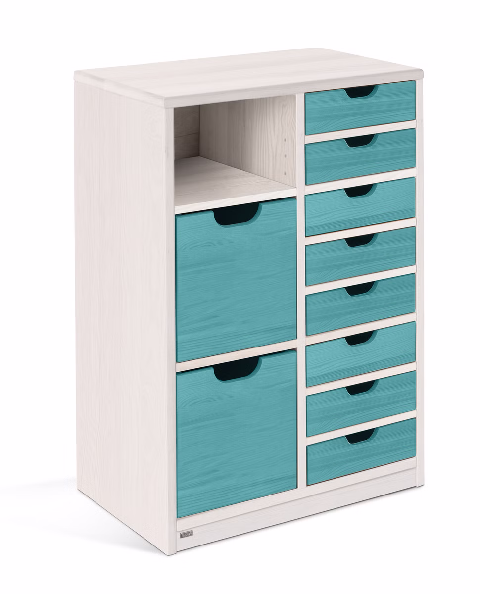 Robin Regal schmal Set 10, mit Regalboxen & Schubladen Robin Regal schmal Set 10, mit Regalboxen & Schubladen