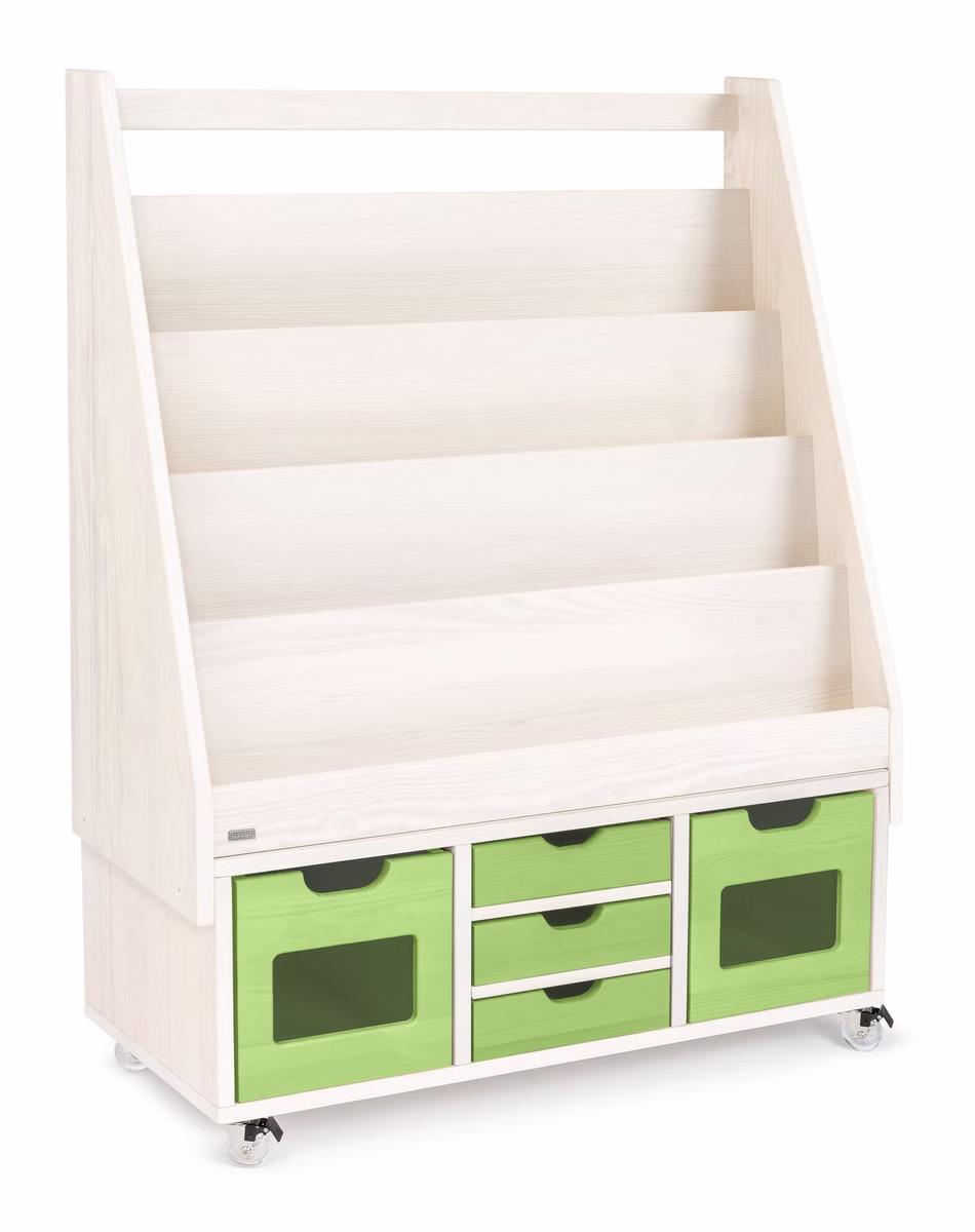 29956-40 Robin Rollregal mit Bücherregal inkl. 3 Schubladen und 2 Regalboxen