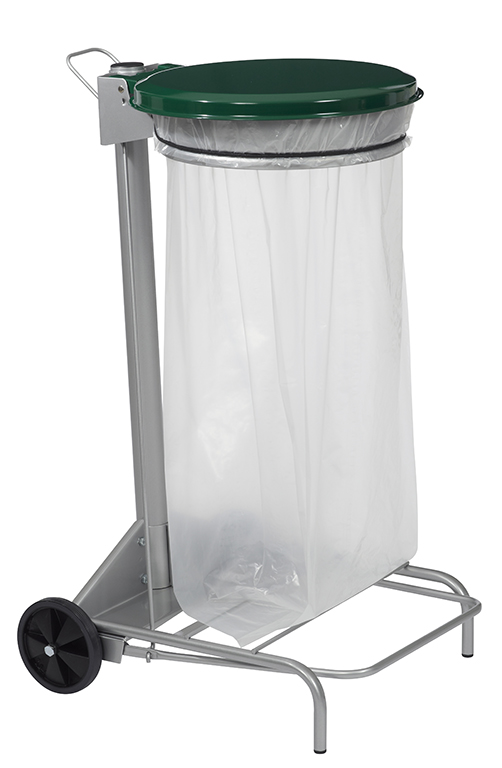 Fahrbare Müllsackhalterung mit Fußpedal 110L, HACCP