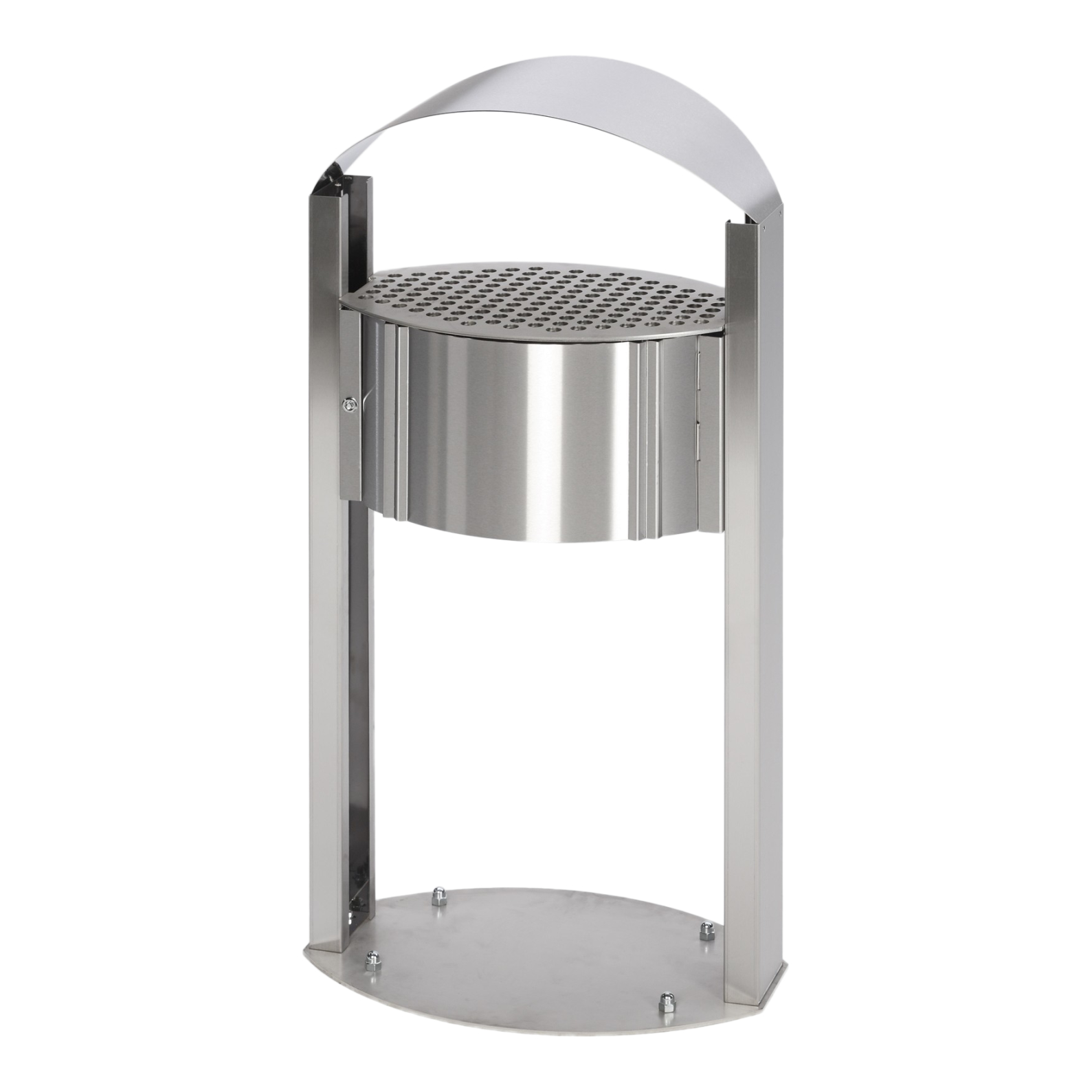 Standaschenbecher mit Dach aus Edelstahl, 15L
