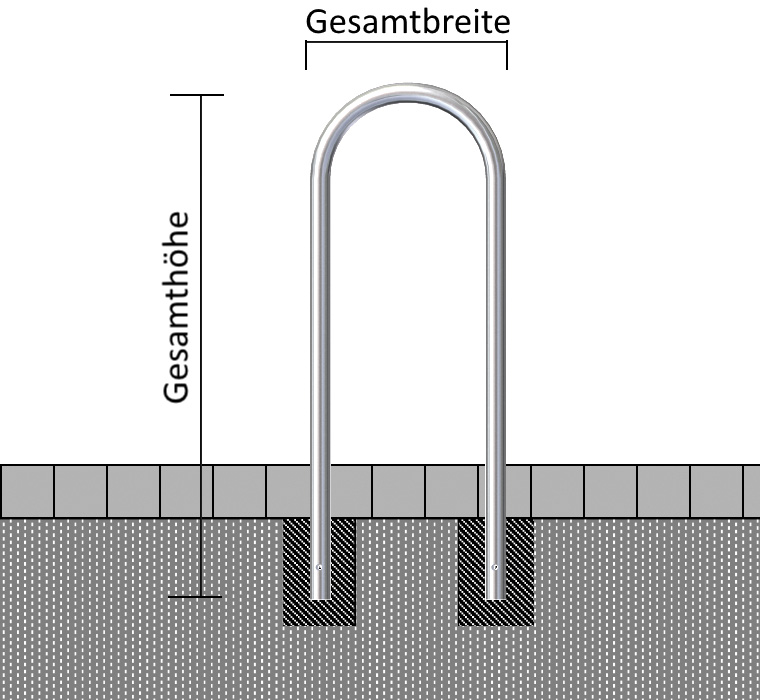 STEIN HGS Absperrbügel Zum Aufdübeln Aus Stahlrohr 48 Mm Breite 460 Mm Weiss Weiss Blau 80469 0007
