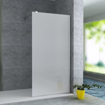 Duschabtrennung Walk-In Duschwand Milchglas vollsatiniert 8mm (BxH)