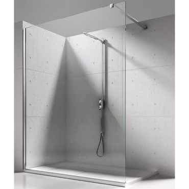Aloni Walk-In Duschabtrennung Duschwand Klarglas 8 mm ESG - 200 cm Höhe mit Nano-Beschichtung, wählbarer Breite