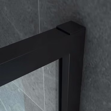 Aloni Duschwand Hartglas Begehbar Duschabtrennung Dusche 8mm schwarz matt 80cm