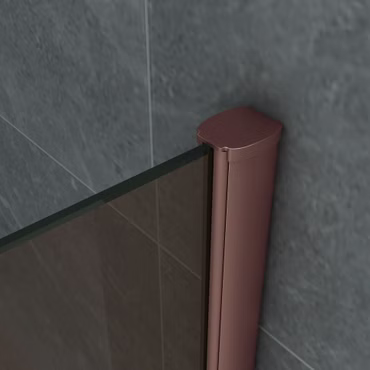 Belvit Duschwand Duschabtrennung Bronzeglas mit Kupferprofil 8mm 120x200cm