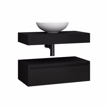Lina Badezimmer Unterschrank 80 cm Schwarz matt
