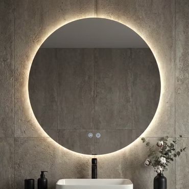 Aloni LED Bad WC Spiegel rund Omega Ø 80 cm beheizt