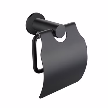 Aloni Toilettenpapierrollenhalter mit Deckel Schwarz matt
