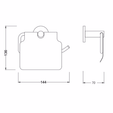 Aloni Toilettenpapierrollenhalter mit Deckel Schwarz matt