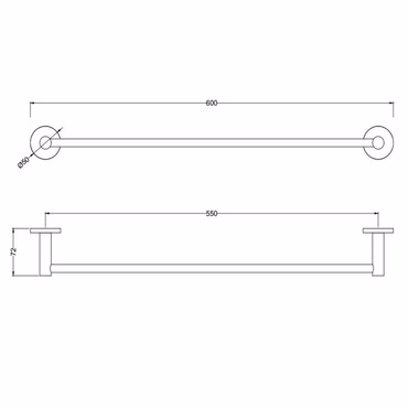Aloni Handtuchhalter 57 cm Kupfer gebürstet