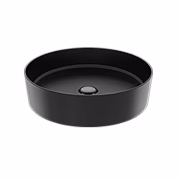 Creavit Loop Aufsatzwaschbecken rund Ø 45 cm Schwarz matt