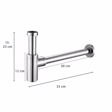 Aloni Messing/Edelstahl schwarz matt Siphon 1 1/4"