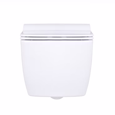 Creavit Design RimOff Hänge WC mit Taharet Edelstahl-Düse (Bidet) Weiß