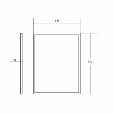 Aloni Arya LED Spiegel 68x75 cm rechteckig – Schwarzer Rahmen, Beleuchtung oben, CCT Farbtemperatur Kalt Warm einstellbar, für Bad und Wohnbereich, inkl. Montagematerial.