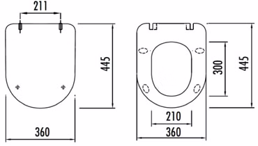 Creavit Duroplast WC Sitz Toilettensitz Flach Absenkautomatik Schwarz Glänzend