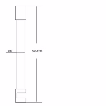 Aloni Stabilisierungsstange für Duschglas und Duschwand 60-120 cm Schwarz matt