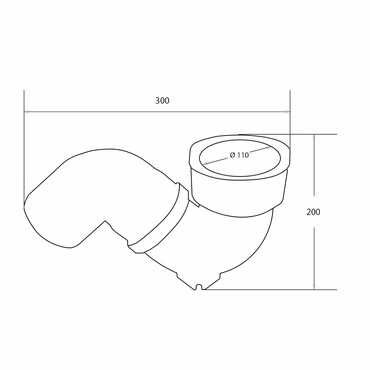 PVC-S-Siphon Geruchsverschluss Abflussbogen DN 110 für Hock-WC Alaturka