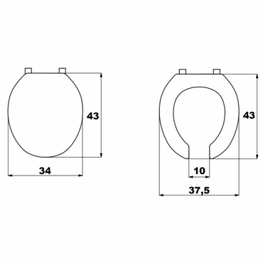Creavit Behindertengerechter barrierefreier WC-Sitz Duroplast Softclose Toilettensitz Weiß mit Edelstahl Scharnieren