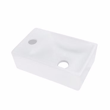 Aloni Keramik Design Handwaschbecken Weiß Hahnloch Links 30 x 18,5 x 9,5 cm