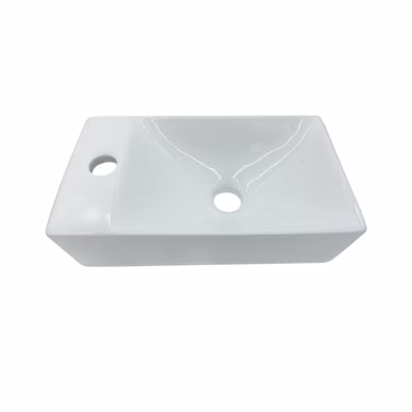 Design Waschtisch Gästebad Kleines Washbecken Handwaschbecken Hahnloch Links
