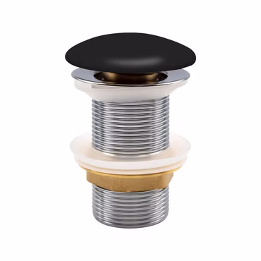 Aloni Ablaufventil Schwarz 1 1/4" Push-Up ohne Überlauf für Waschbecken