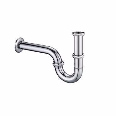 Röhrensiphon Messing Verchromt 1 1/4" Siphon Bad für Waschbecken Waschtisch