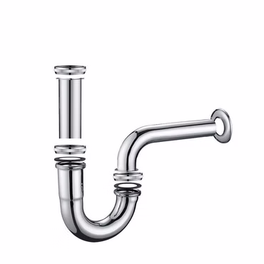 Röhrensiphon Messing Verchromt 1 1/4" Siphon Bad für Waschbecken Waschtisch