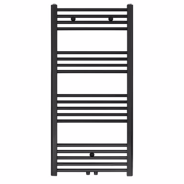 Badheizkörper - Mittelanschluss Schwarzmatt gebürstet - 1200x600 - 616w