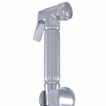 Bidet Handbrause rund mit Wandhalterung Messing chrom Hygienedusche 120cm