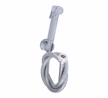 Bidet Handbrause rund mit Wandhalterung Messing chrom Hygienedusche 120cm