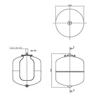 Ausdehnungsgefäß für Heizungsanlagen 35l-3/4 -1.5bar