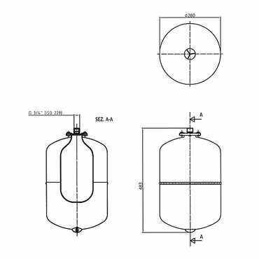 Ausdehnungsgefäß für Heizungsanlagen 24l-3/4 -1.5bar