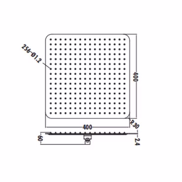 Regendusche Brause schwarz matt Quadrat 40x40cm Kopfbrause Rainshower