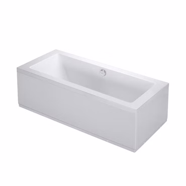 BELVIT Badewanne 180 x 80 x 60 cm Weiß Rechteck Badewanne aus Acryl hochwertig für Eckmontage oder Freimontage Einbaubadewanne