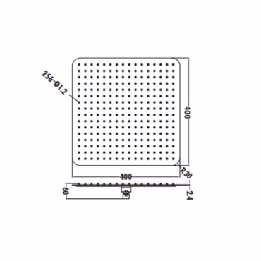 Regendusche Brause chrom Quadrat Kopfbrause Rainshower Spiegeleffekt 40x40cm