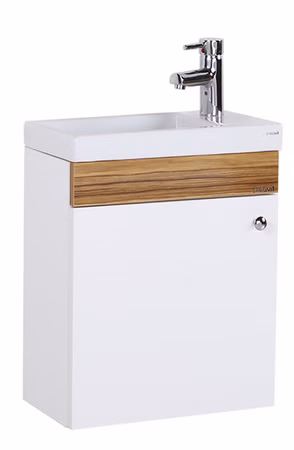 Elmas Waschtisch Unterschrank Weiß Braun (BxHxT) 450 x 500 x 250 mm