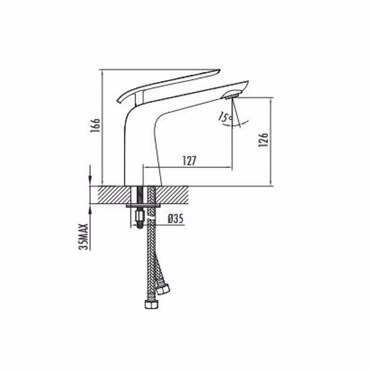 Creavit Bloom Waschtischarmatur Wasserhahn Chrom