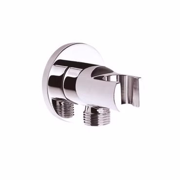 Wandanschlussbogen mit Brausehalter und Schlauchanschluss verchromt 1/2“ x 1/2"