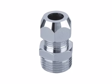 Verchromte Messing Klemmverschraubung 1/2" x 3/8" x 10 mm