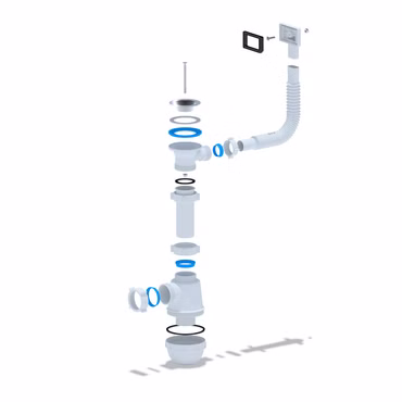 Belvit Waschbecken Siphon Überlauf 1 1/2" Ø40mm