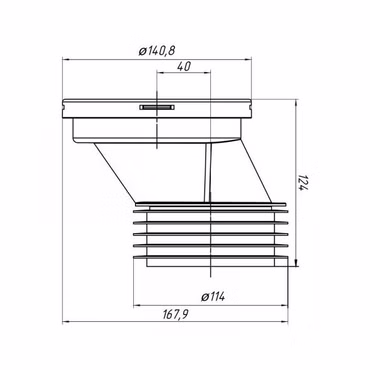 Belvit WC Anschlussstutzen Exzentrisch DN 110 40mm