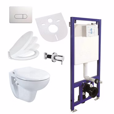 Belvit Wand Hänge WC Bidet Taharet Softclose Deckel Vorwandelement Betätigungsplatte Ventil Set