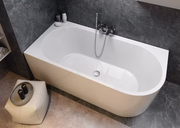 Belvit Paris Eckbadewanne Rechts Rundeck Acryl Badewanne 170x82 cm