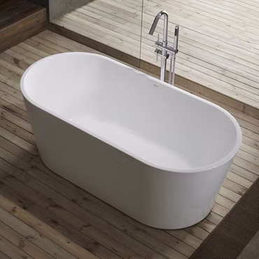 Freistehende Badewanne Standbadewanne Acrylwanne Oval Weiß (BxTxH) 180 x 80 x 60