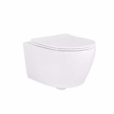 Spülrandloses Wand Hänge WC Spülrandlos Toilette Bidet Taharet WC + Deckel