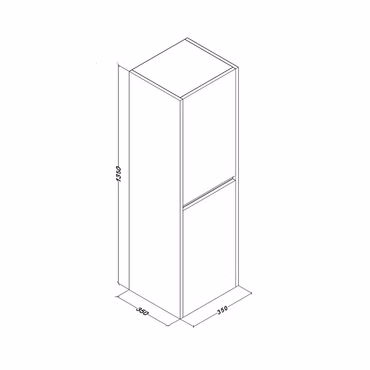 Hayat Badezimmer Hochschrank 130 cm Weiß glänzend