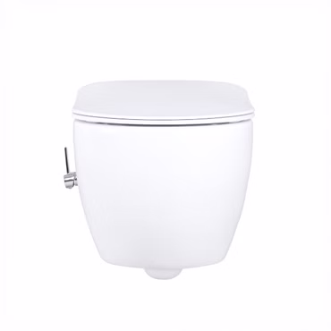 Creavit Design RimOff Hänge WC Weiß mit Taharet/Bidet/Dusch-WC Funktion und integrierter Warm- /Kaltwasserarmatur
