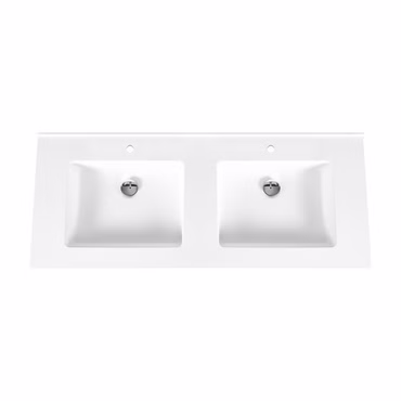 Veroni Solid Surface Mineralguss Doppel- Waschbecken Waschtisch 160cm