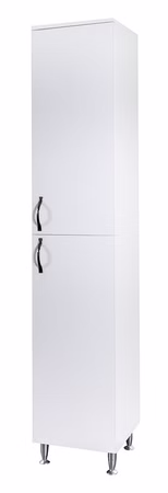Aleco Badmöbel Säulenschrank Hochschrank mit Füßen Weiß (Seitenlänge x Höhe) 35 x 190cm