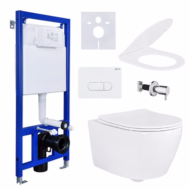 Hänge Wand Dusch WC Taharet/Bidet Funktion Komplettset Toilette Spülrandlos